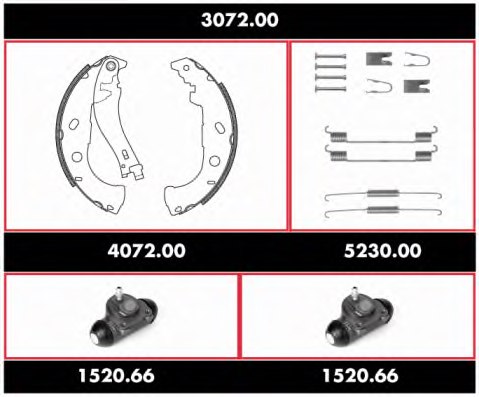 WOKING 3072.00 Brake Set, drum brakes
